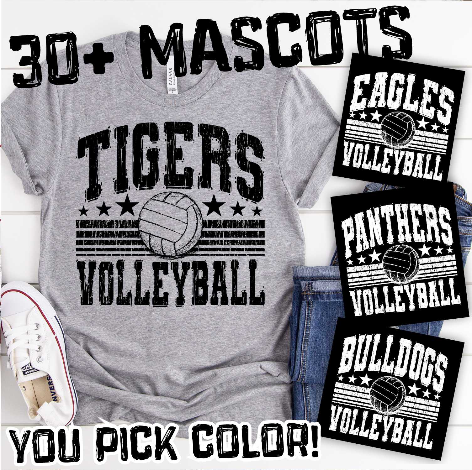 Mascot volleyball stars and stripes *DTF* Transfer