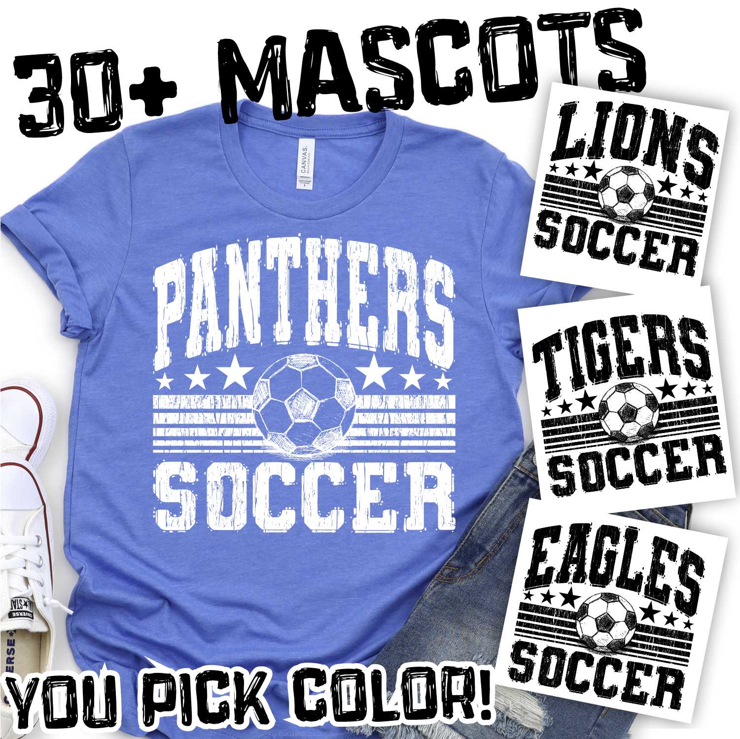 Mascot soccer stars and stripes *DTF* Transfer