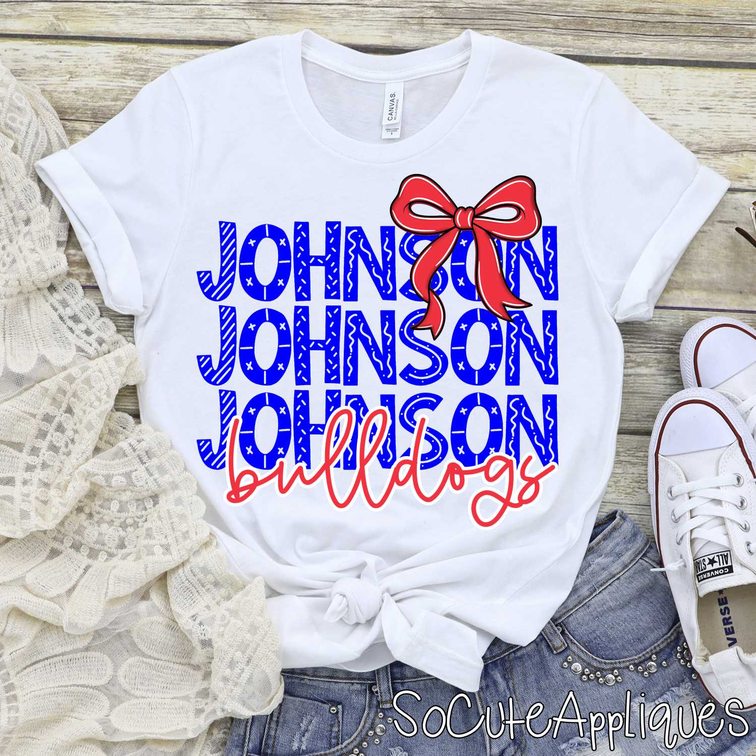 CUSTOM Funky stacked MASCOT with TEAM COLOR bow *DTF* Transfer - Image 6