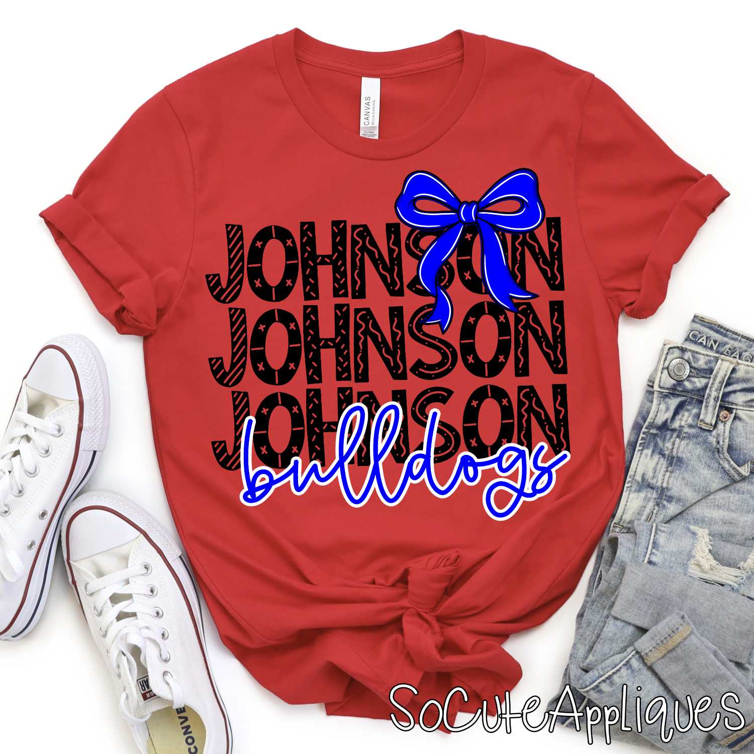 CUSTOM Funky stacked MASCOT with TEAM COLOR bow *DTF* Transfer - Image 8