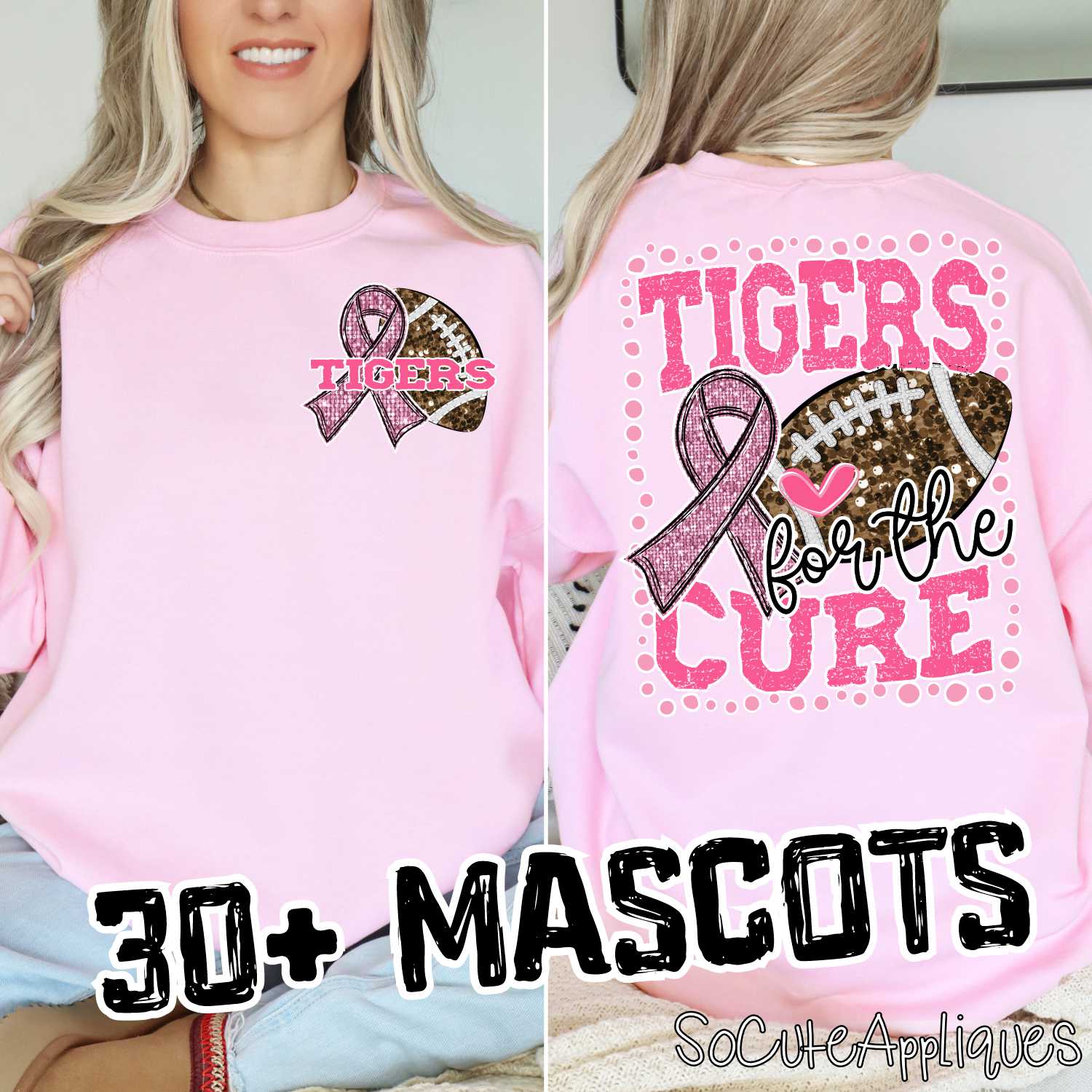 Mascot for the cure BACK & POCKET *DTF* Transfers