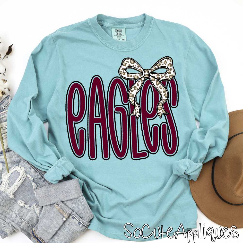 Outlined Mascot with LEOPARD bow *DTF* Transfer - Image 3