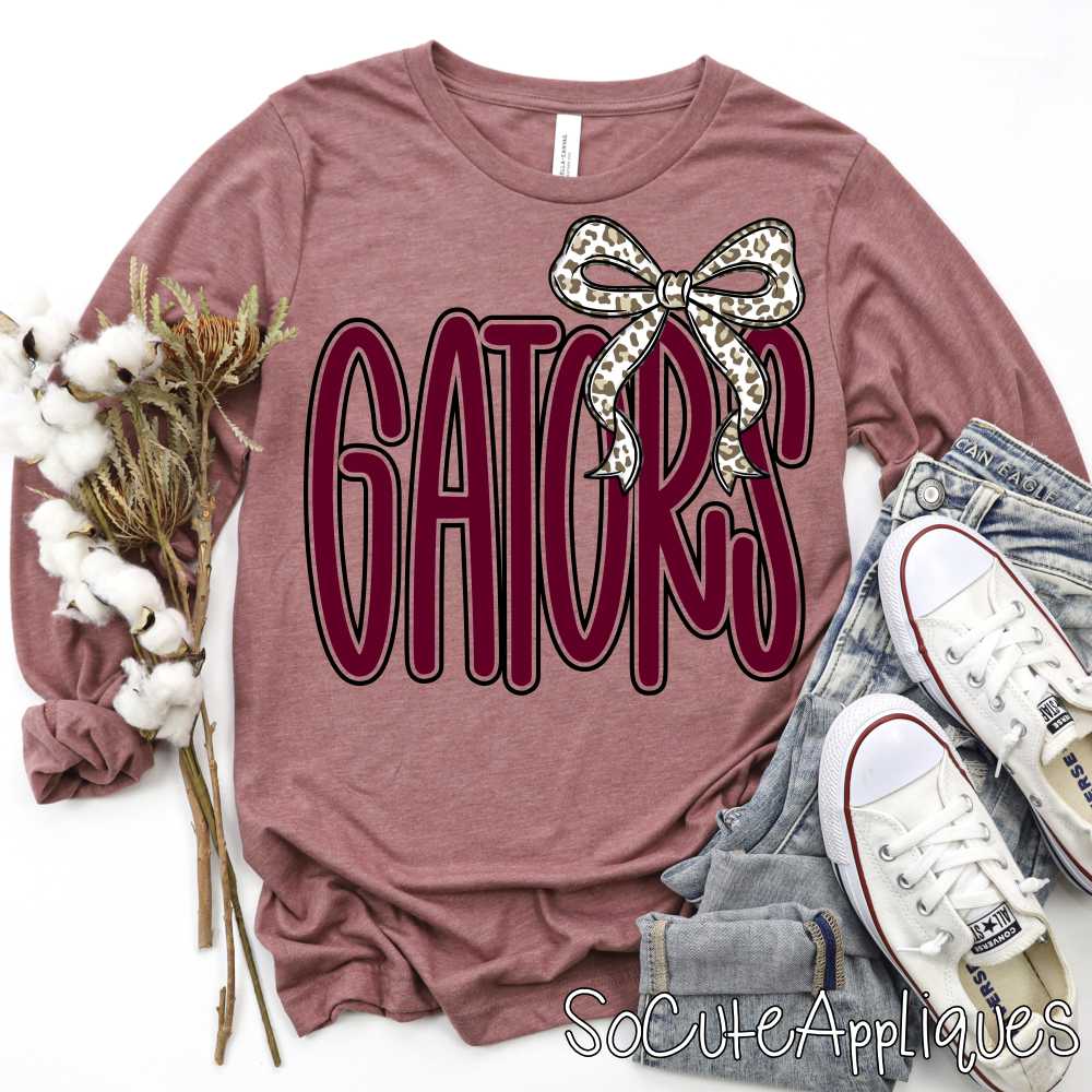 Outlined Mascot with LEOPARD bow *DTF* Transfer - Image 5