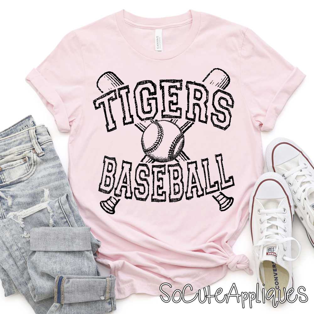 Baseball Mascot crossed double bats *DTF* Transfer - Image 3