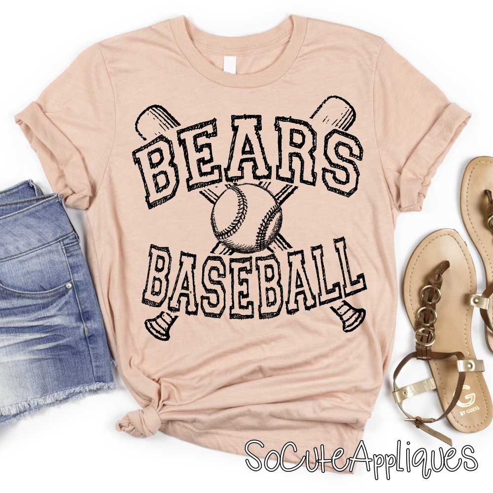 Baseball Mascot crossed double bats *DTF* Transfer - Image 7
