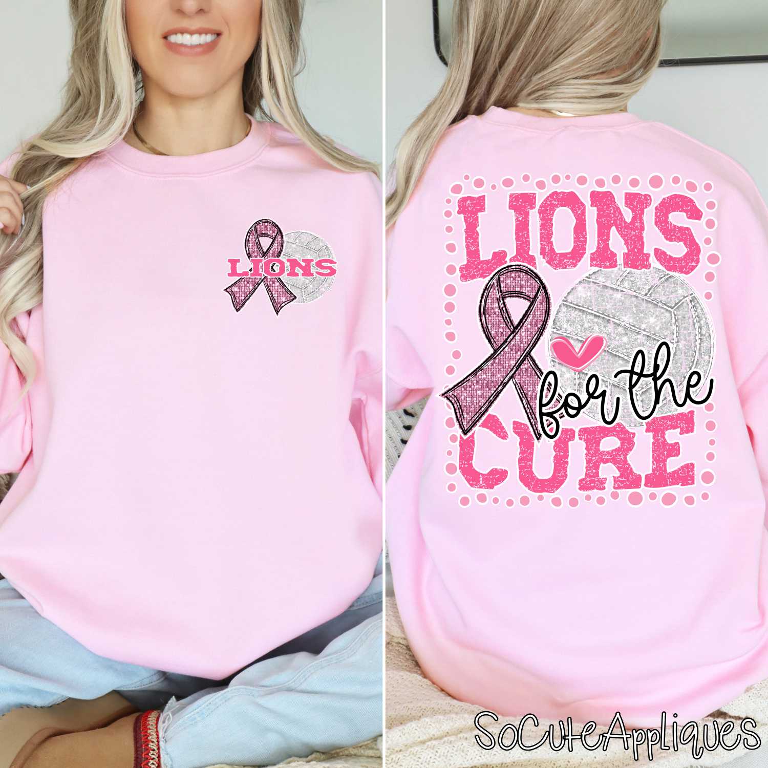 Mascot for the cure volleyball BACK & POCKET *DTF* Transfers - Image 6