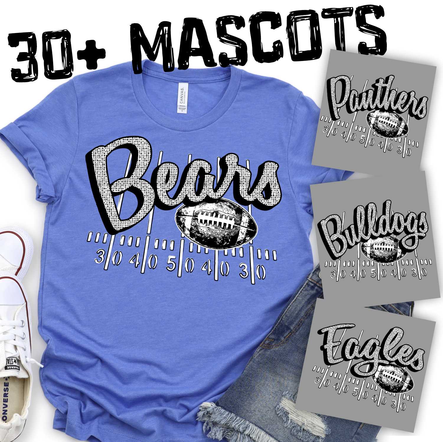 Retro polka dot Mascot on field *DTF* Transfer