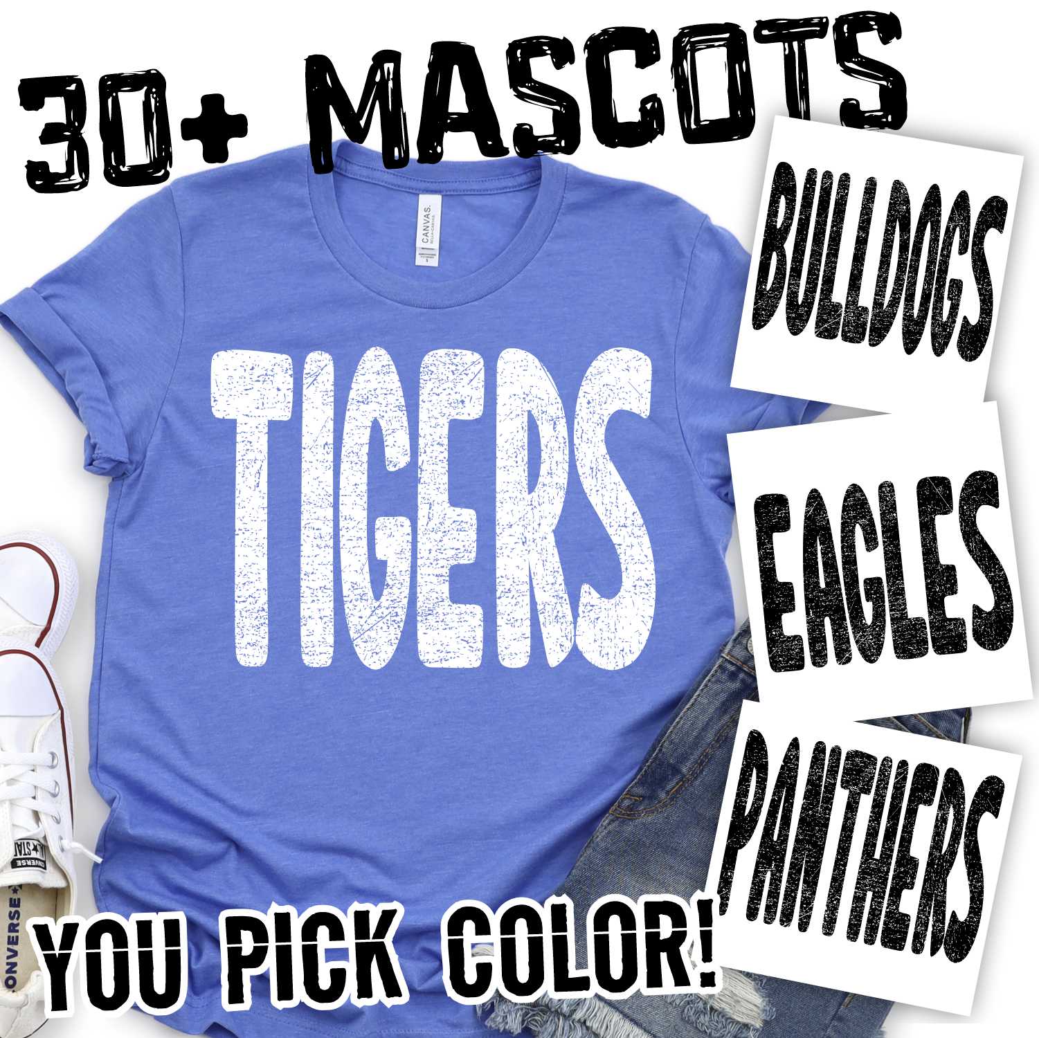 Big distressed block Mascot *DTF* Transfer