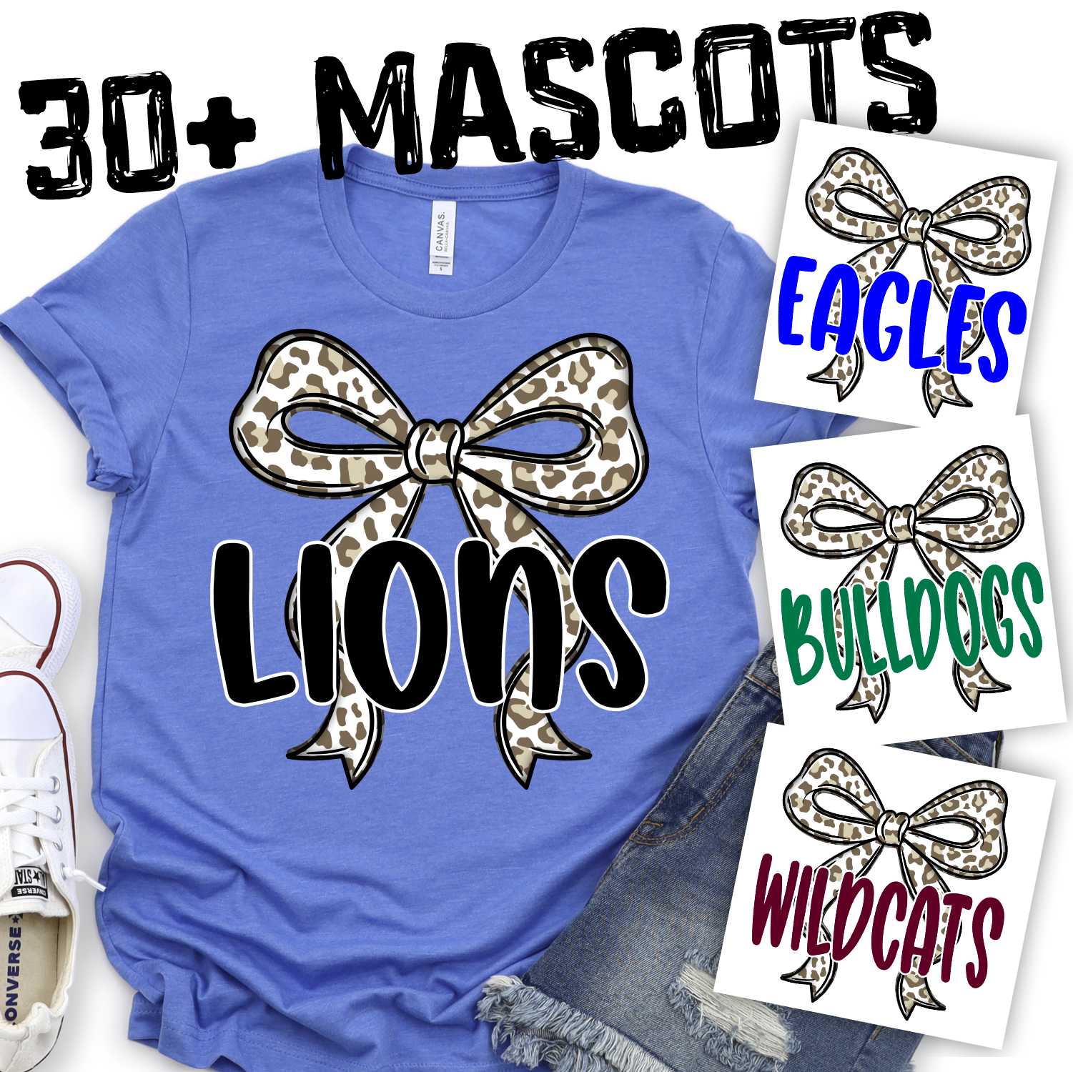 Mascot on big leopard bow *DTF* Transfer