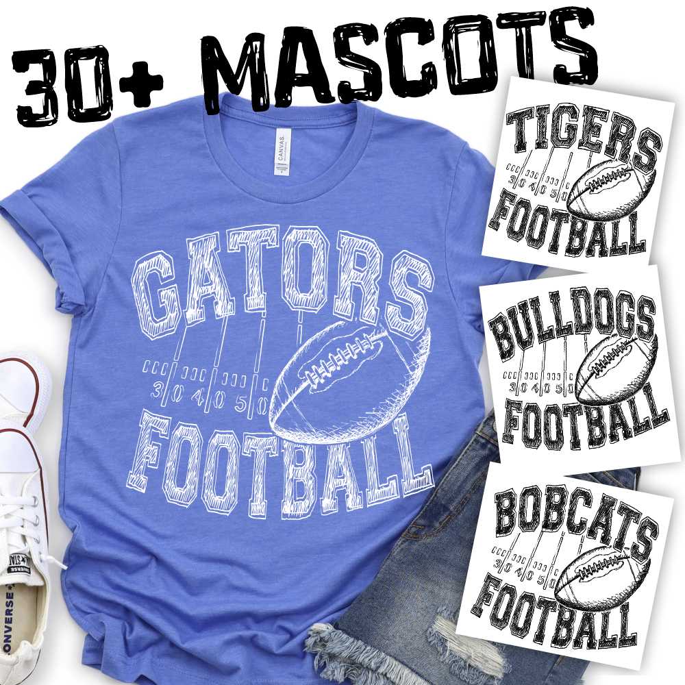 Football Mascot arched field and ball *DTF* Transfer