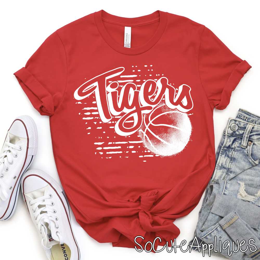 Mascot basketball arched on stripes *DTF* Transfer - Image 4