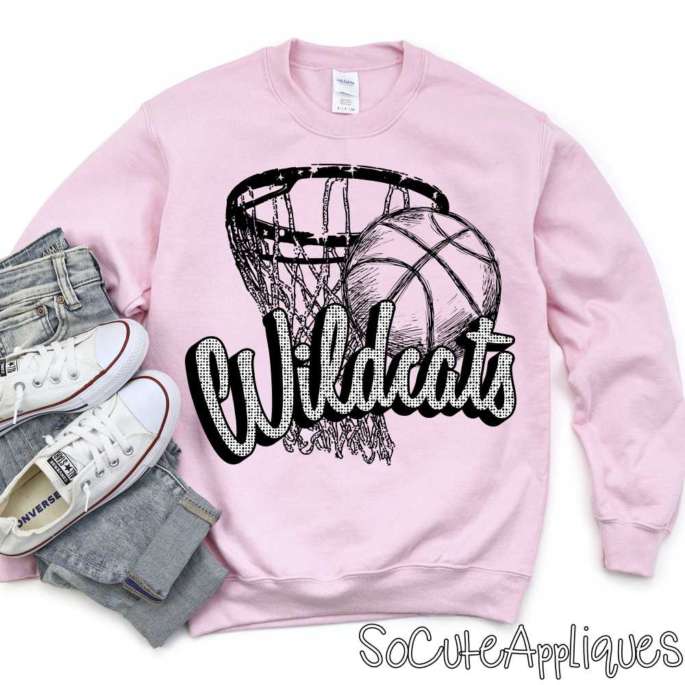 Basketball polka dot Mascot arched on net *DTF* Transfer - Image 3