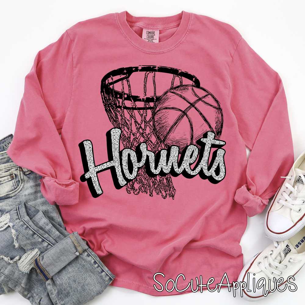Basketball polka dot Mascot arched on net *DTF* Transfer - Image 4