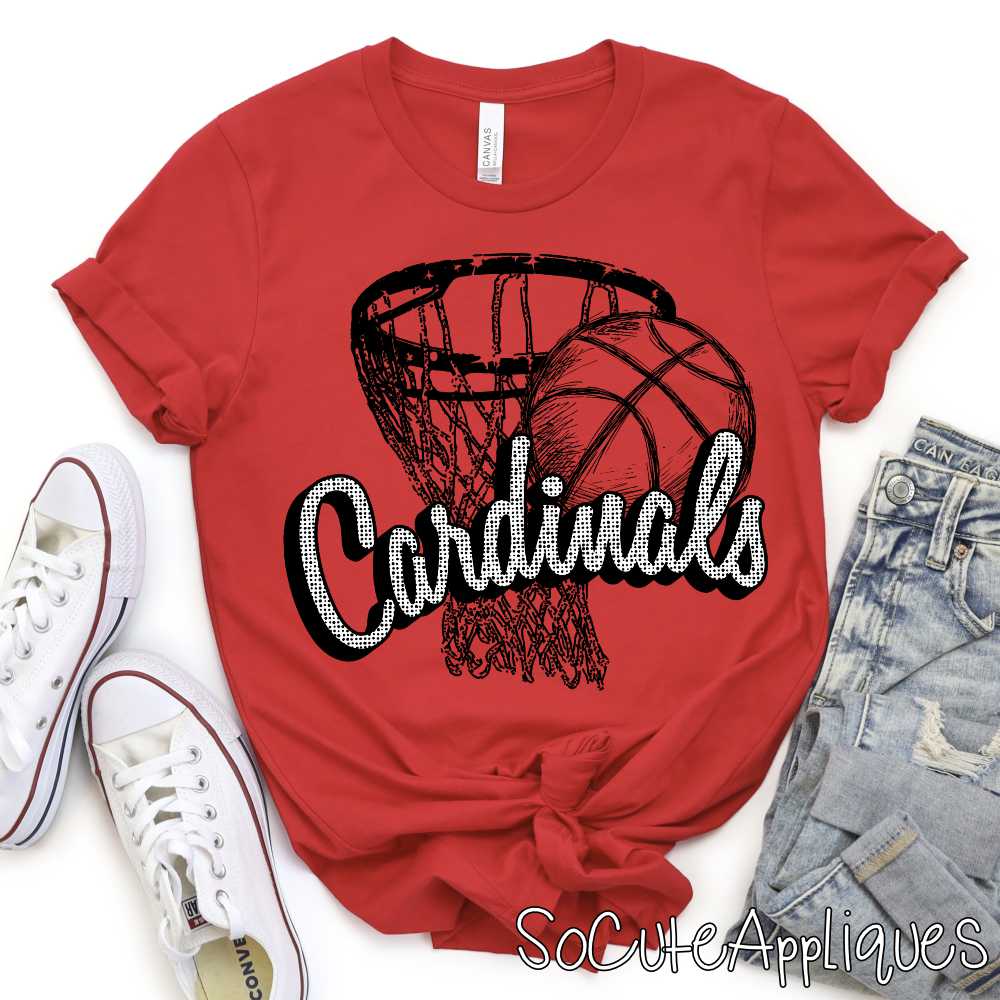 Basketball polka dot Mascot arched on net *DTF* Transfer - Image 5