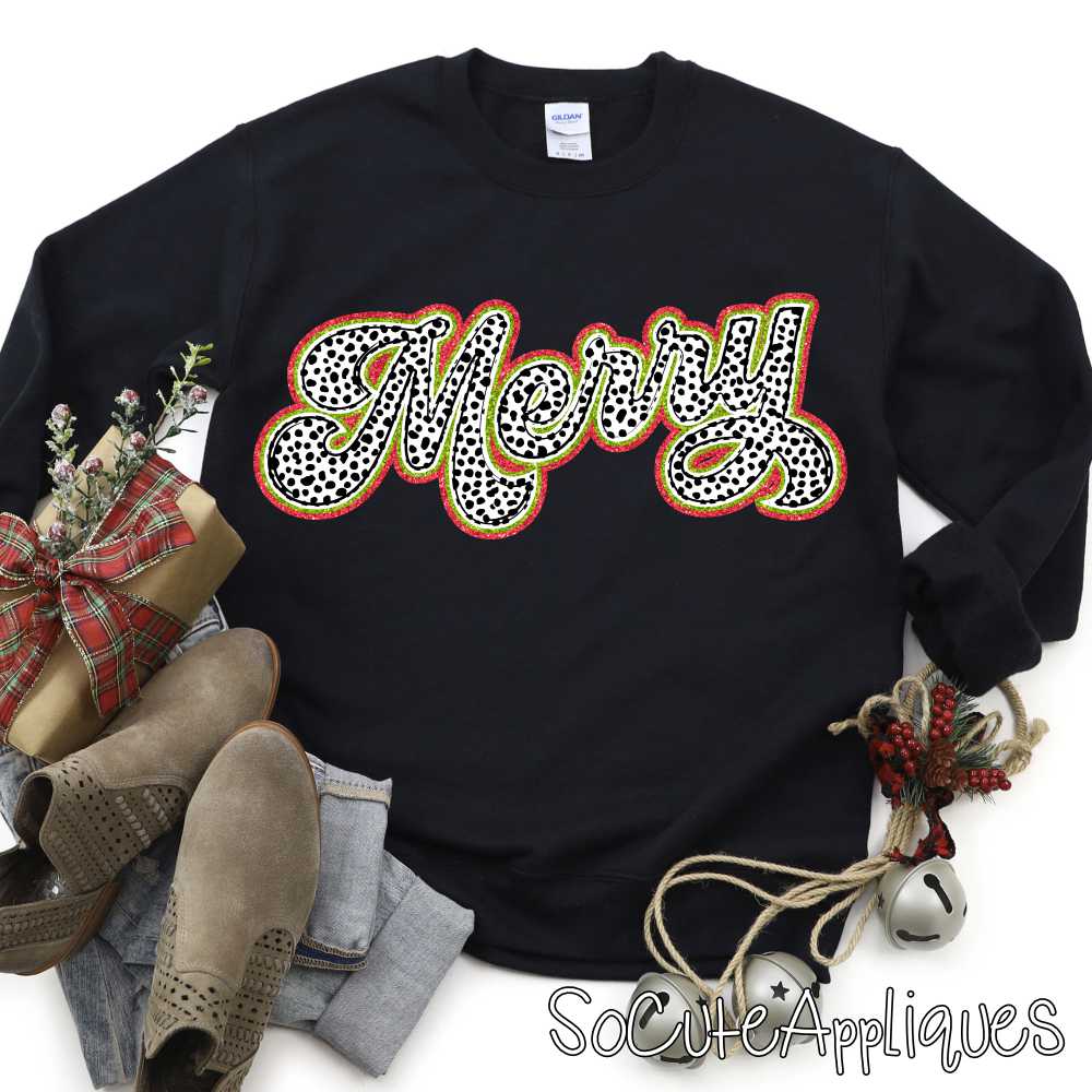 Merry script dalmatian dot 2025 *DTF* Transfer