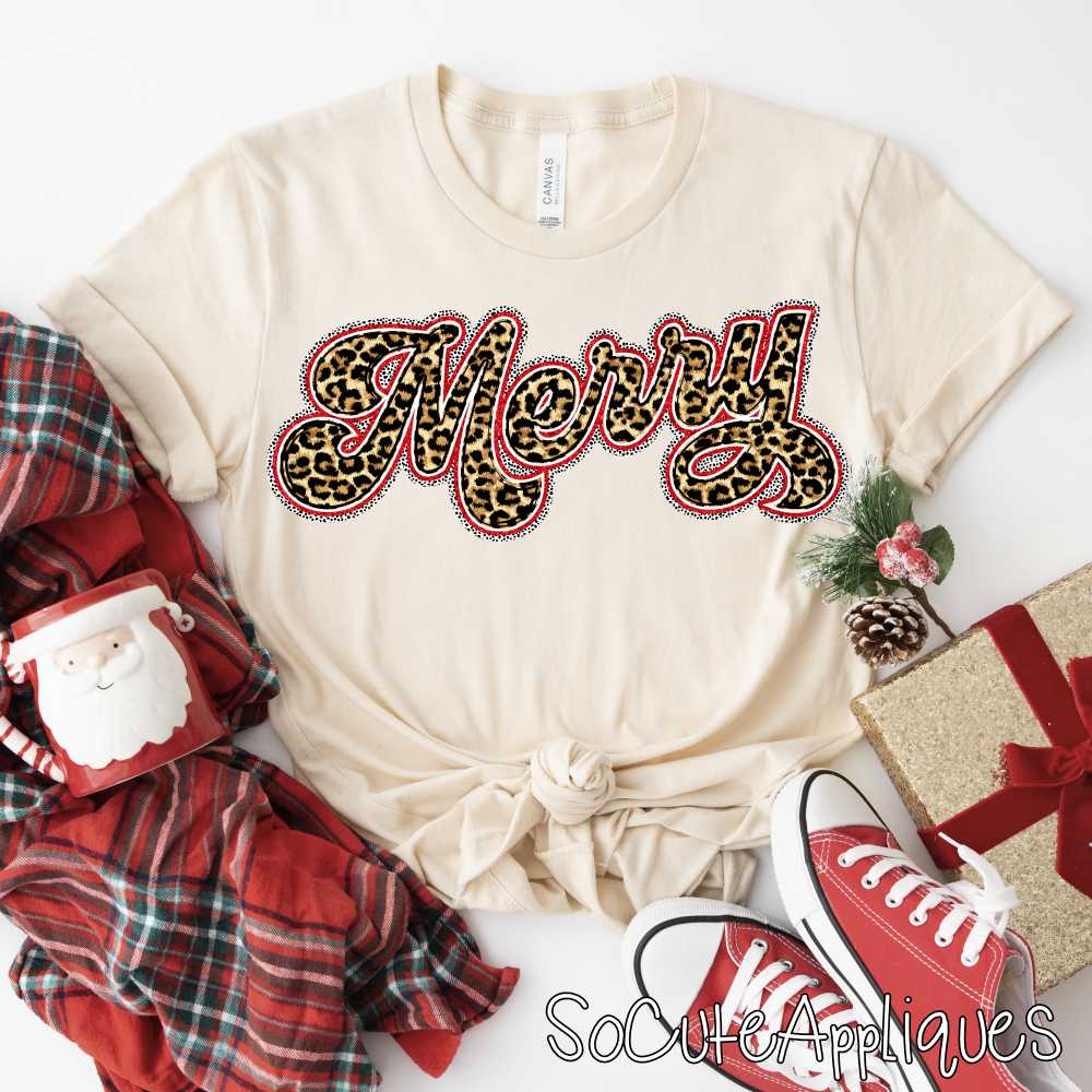 Merry script leopard 2025 *DTF* Transfer