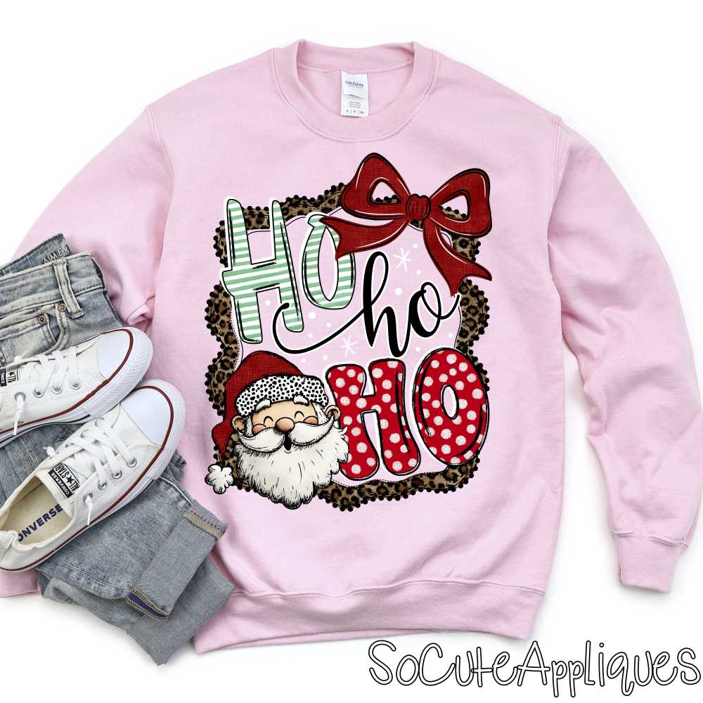 Ho ho ho santa frame leopard *DTF* Transfer*