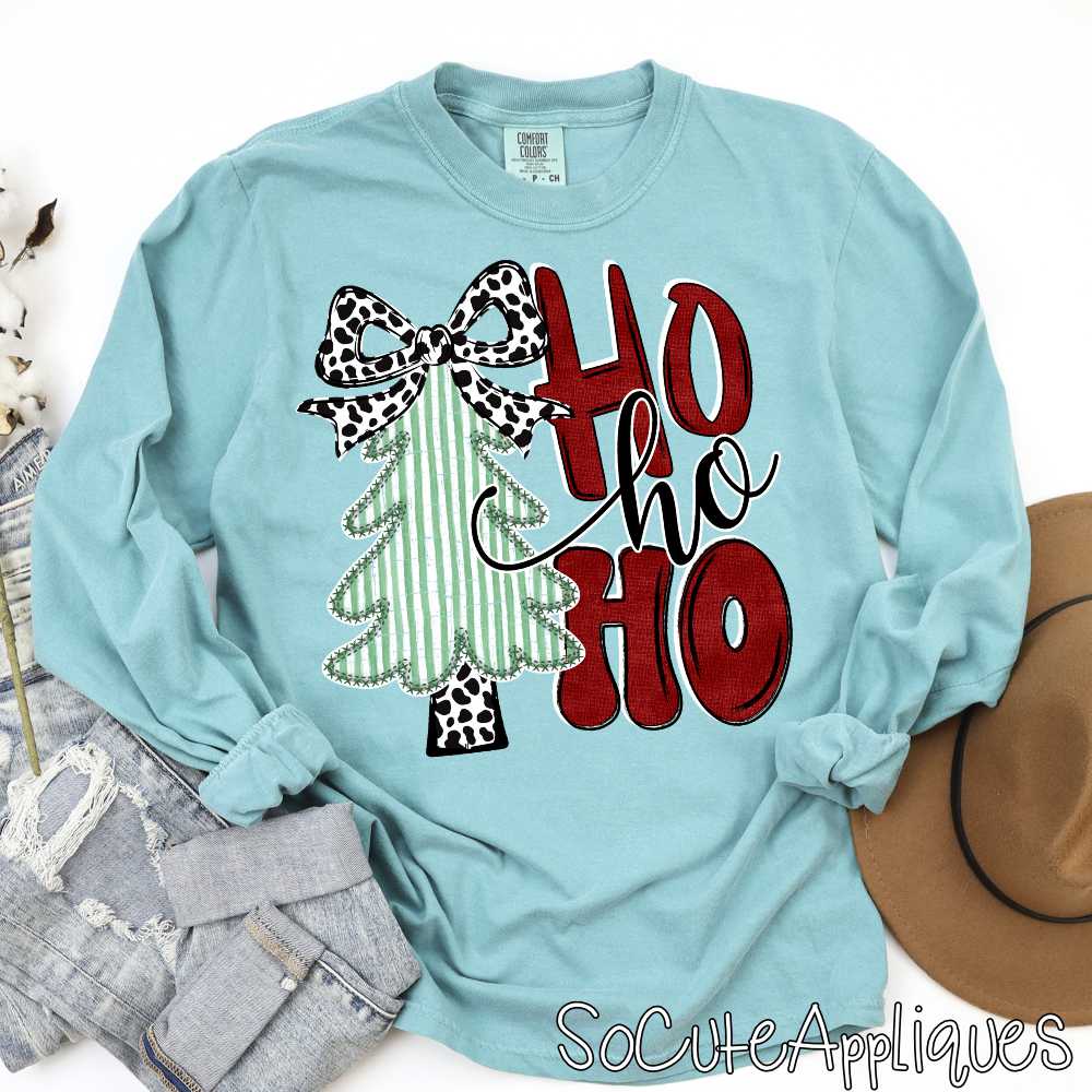 Green stripe tree Ho ho ho cow red *DTF* Transfer*