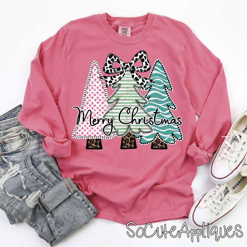 Merry Christmas Tree trio *DTF* Transfer*