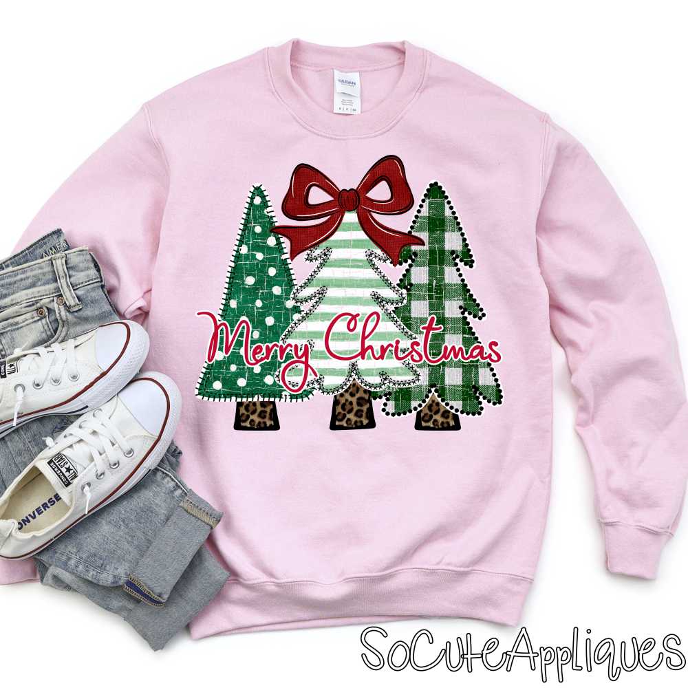 Merry Christmas Tree trio red *DTF* Transfer*