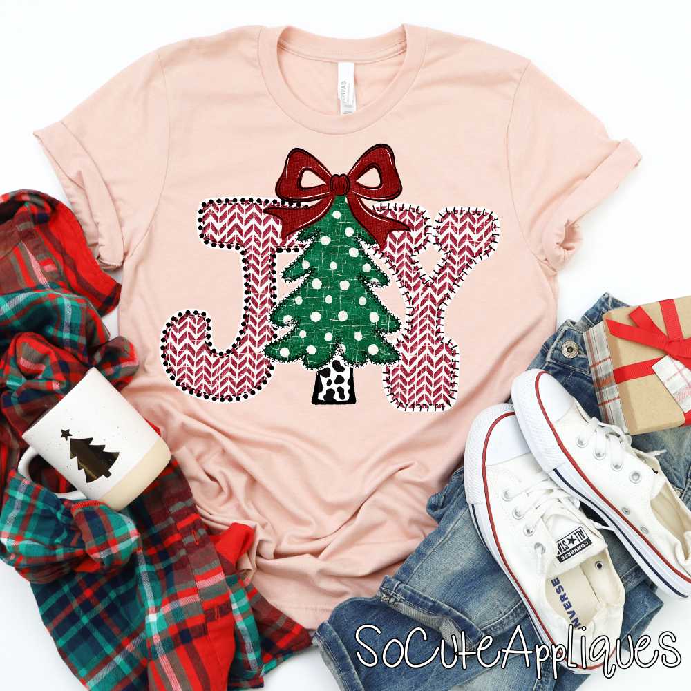 JOY red chevron gren dot *DTF* Transfer*