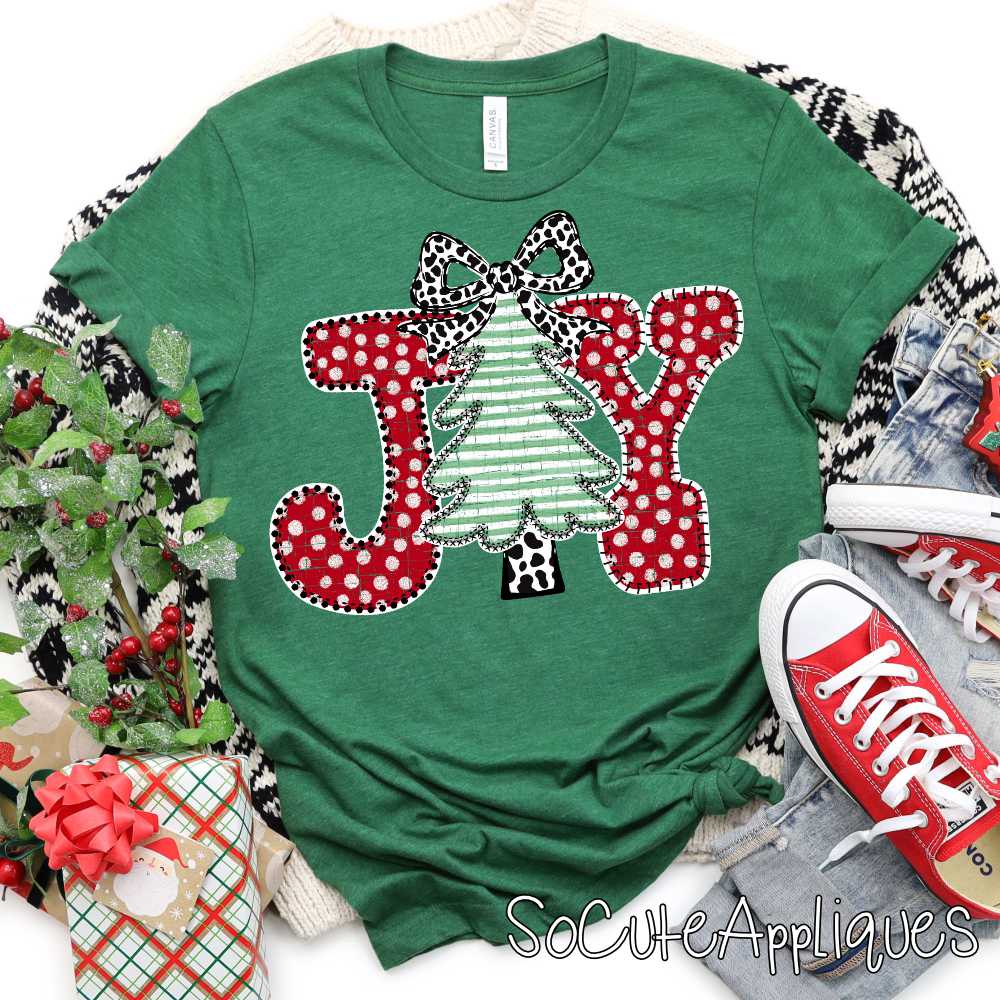 JOY red dot green stripe *DTF* Transfer*