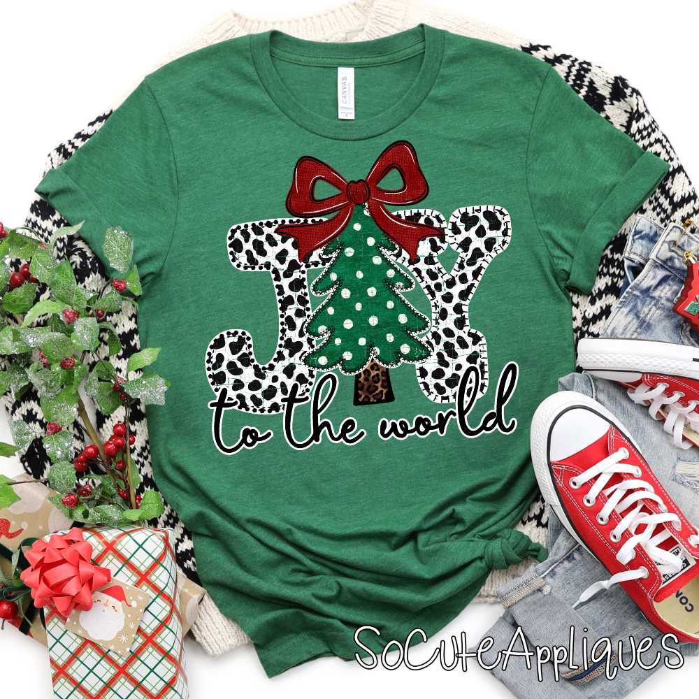 JOY to the world cow green dot *DTF* Transfer*
