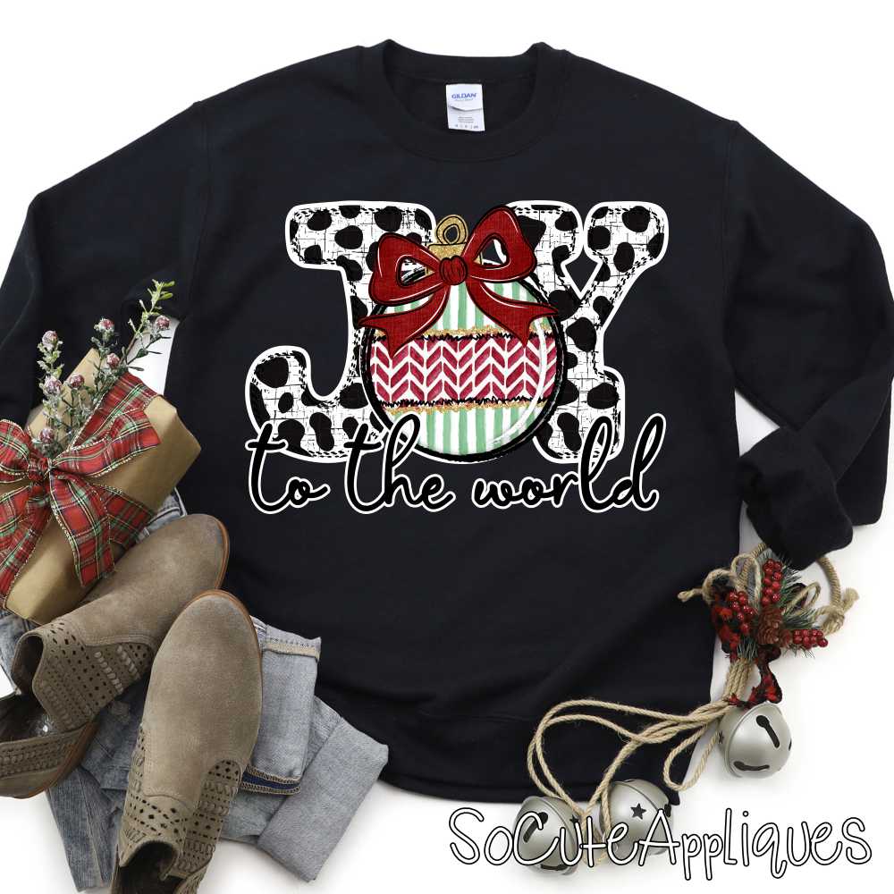 JOY to the world cow green stripe *DTF* Transfer*