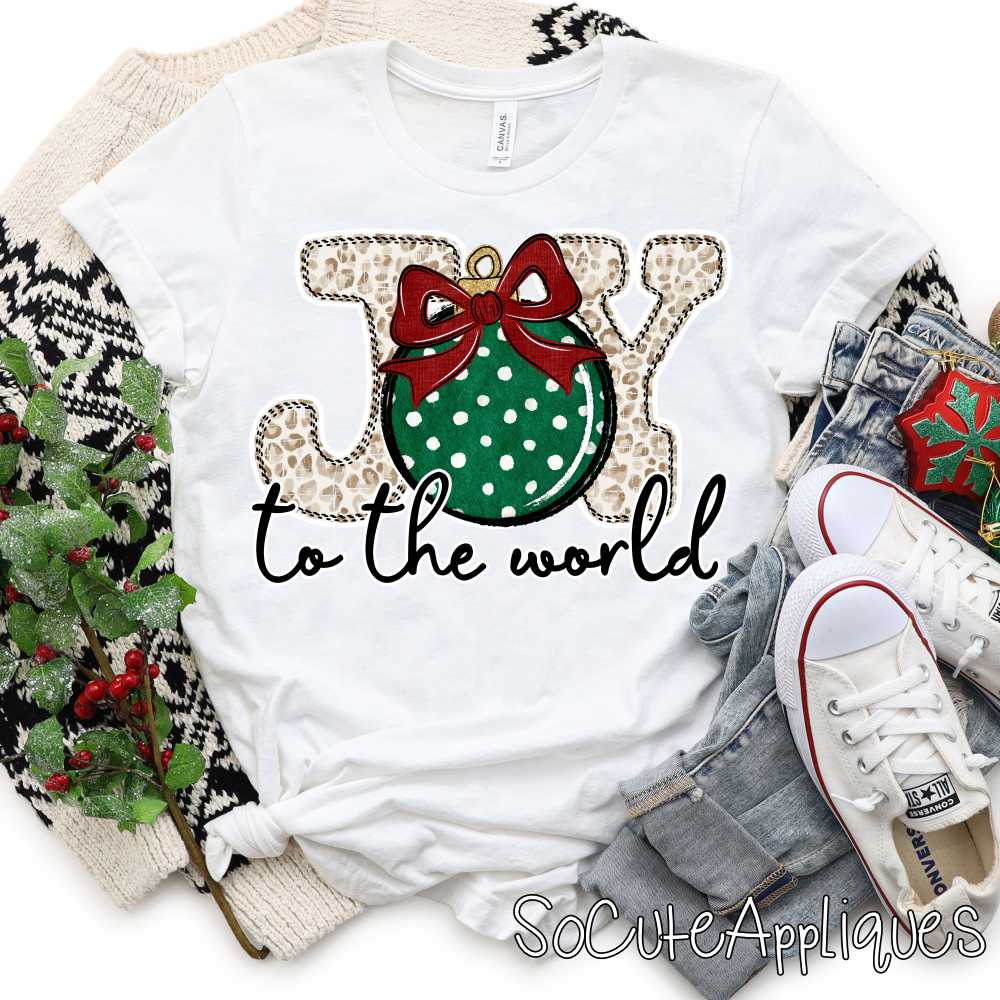 JOY to the world leopard green dot *DTF* Transfer*