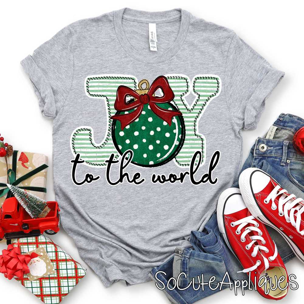 JOY to the world green stripe green dot *DTF* Transfer*
