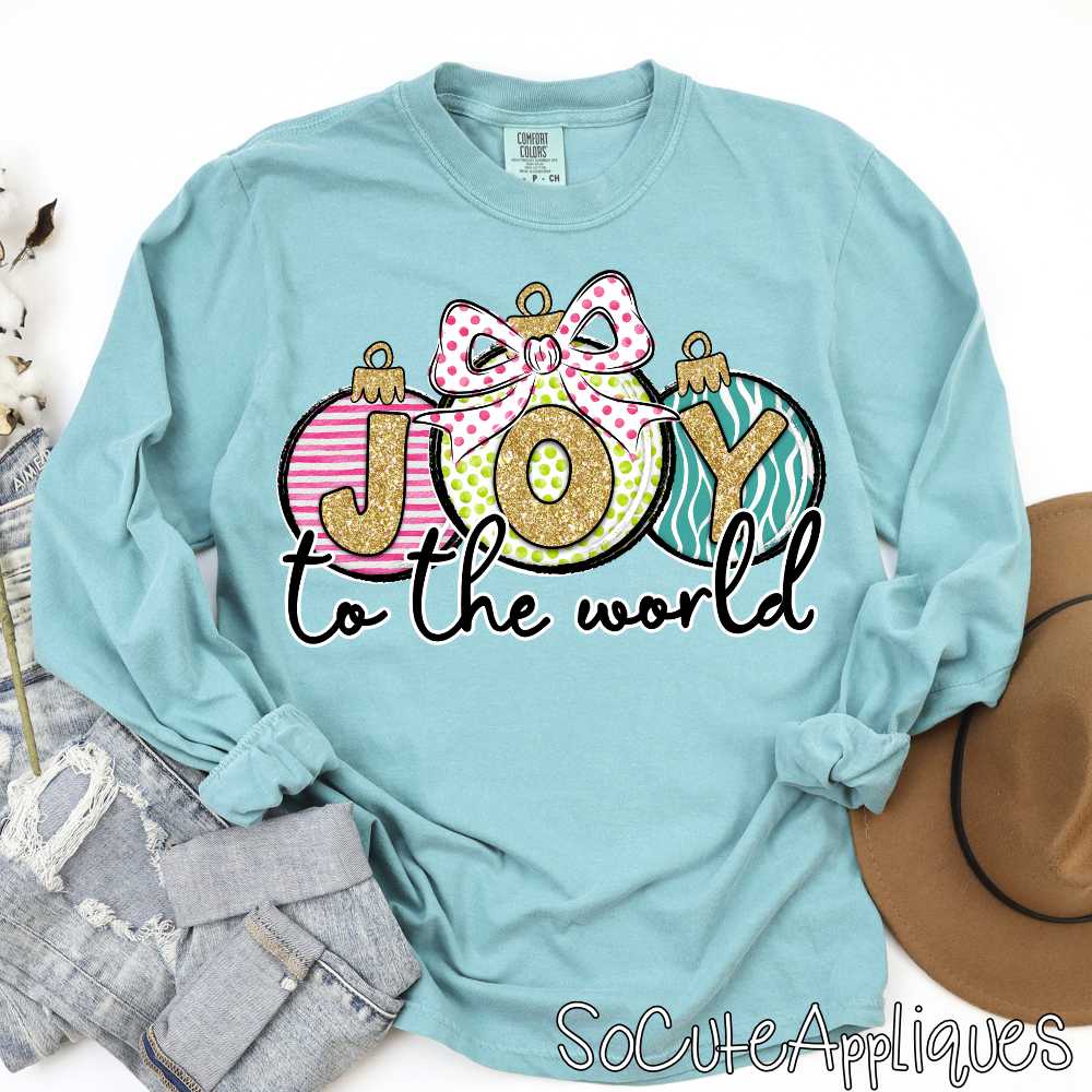 JOY to the world ornament trio bright *DTF* Transfer*