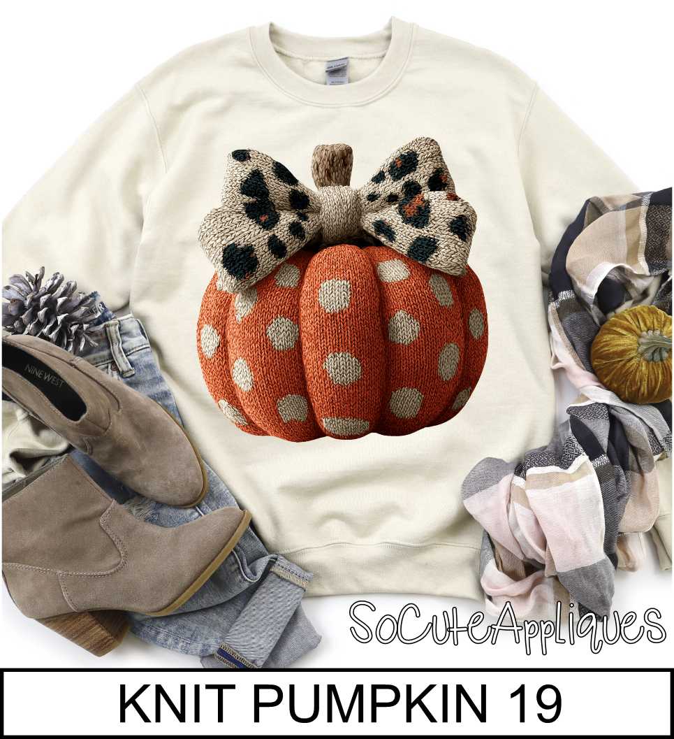 Knit Pumpkins over 60 designs to choose from *DTF* Transfer - Image 3