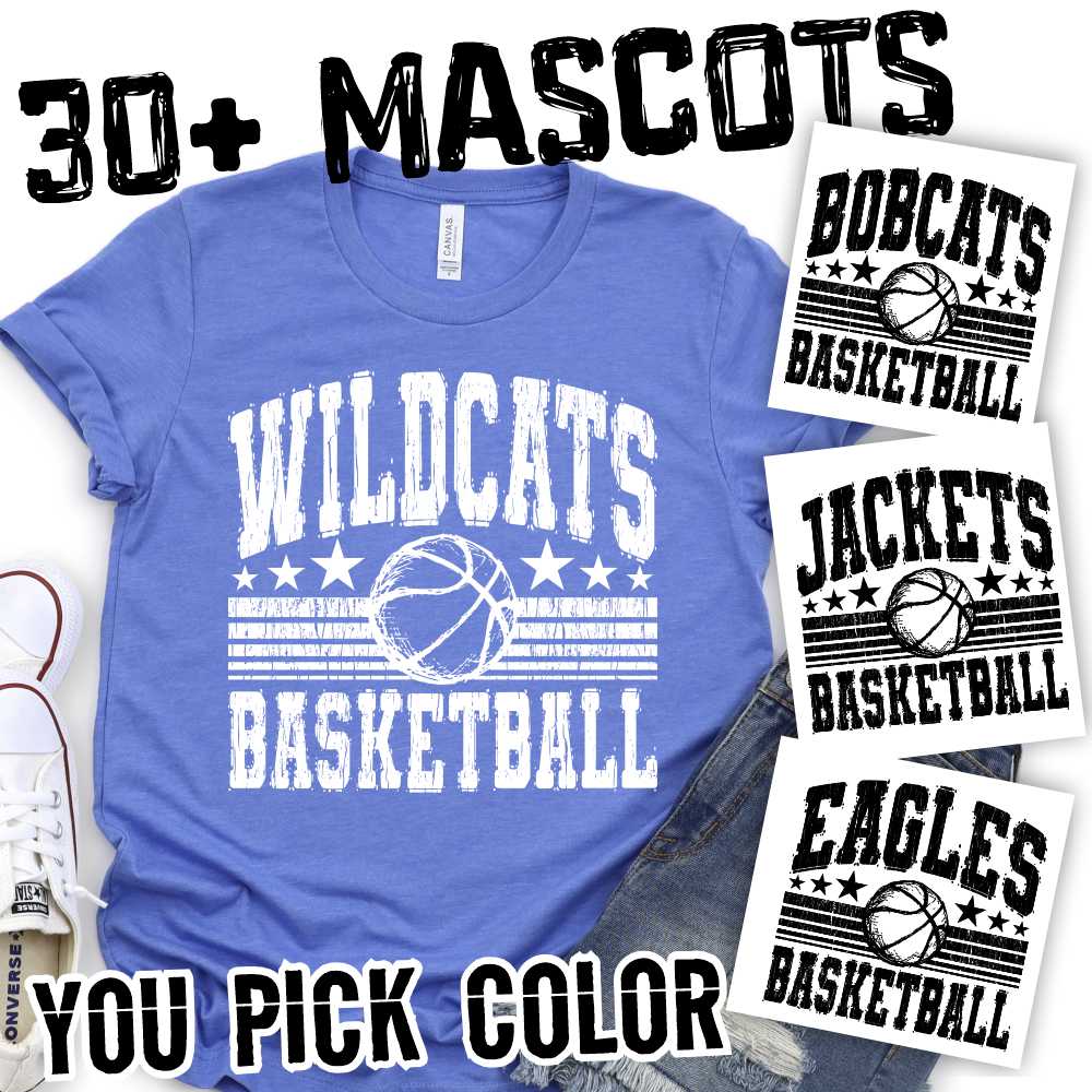 Mascot basketball retro stars and stripes *DTF* Transfer