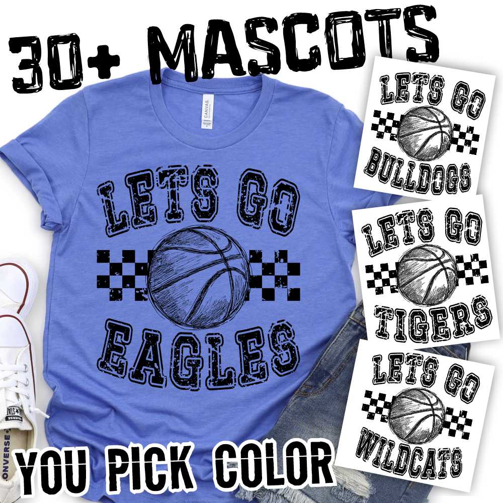 Mascot basketball on checks *DTF* Transfer