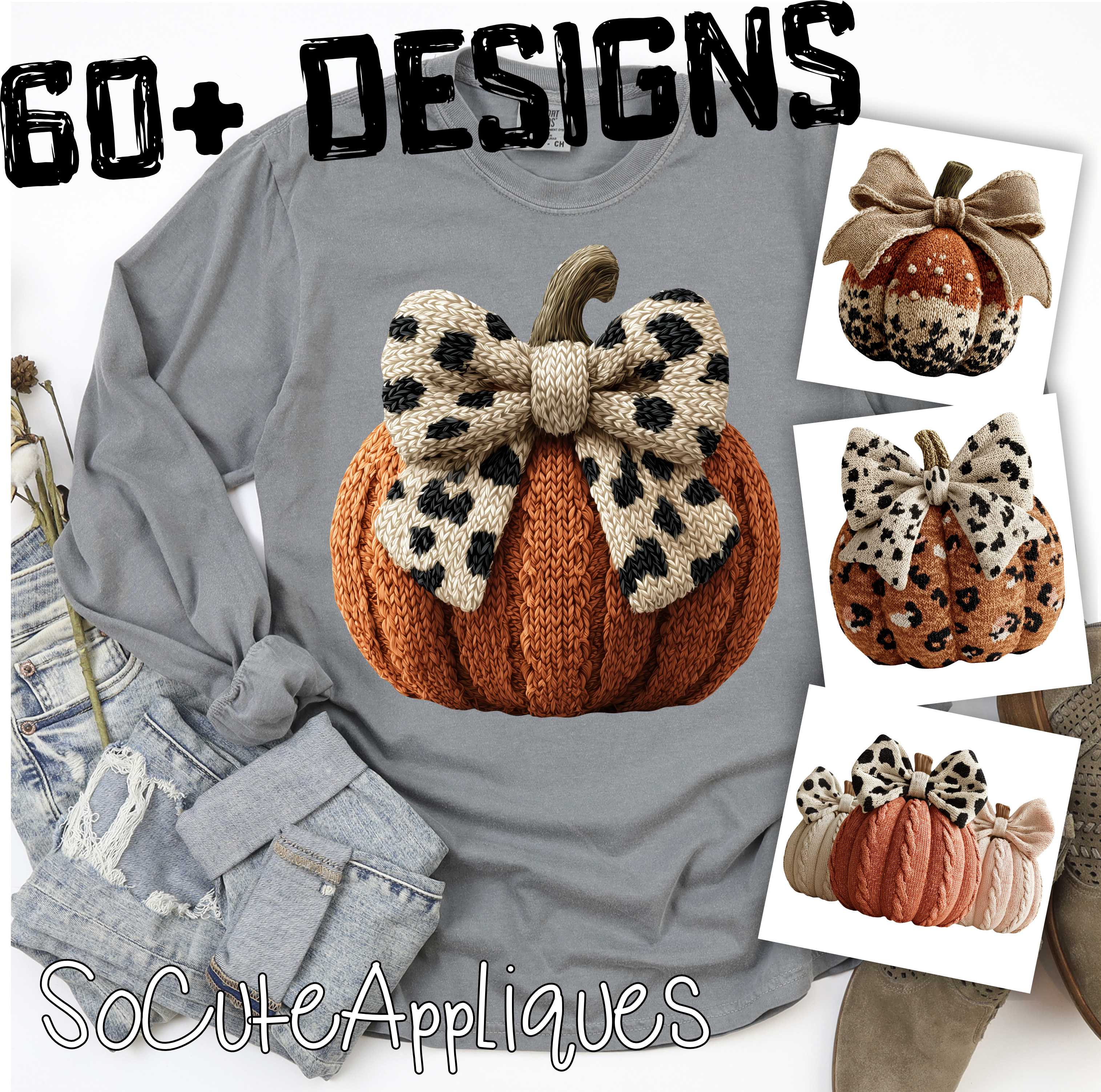 Knit Pumpkins over 60 designs to choose from *DTF* Transfer