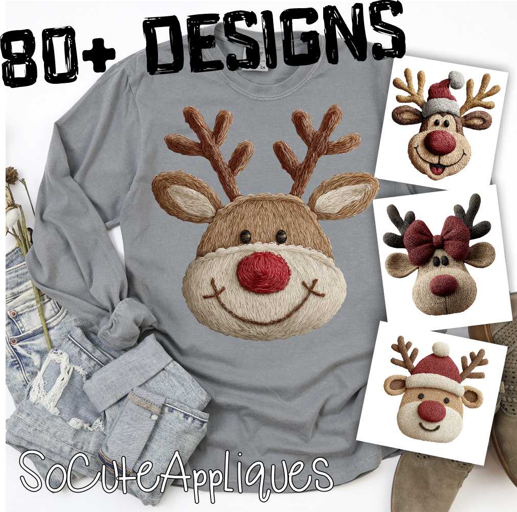 Knit Reindeer over 80 designs to choose from *DTF* Transfer