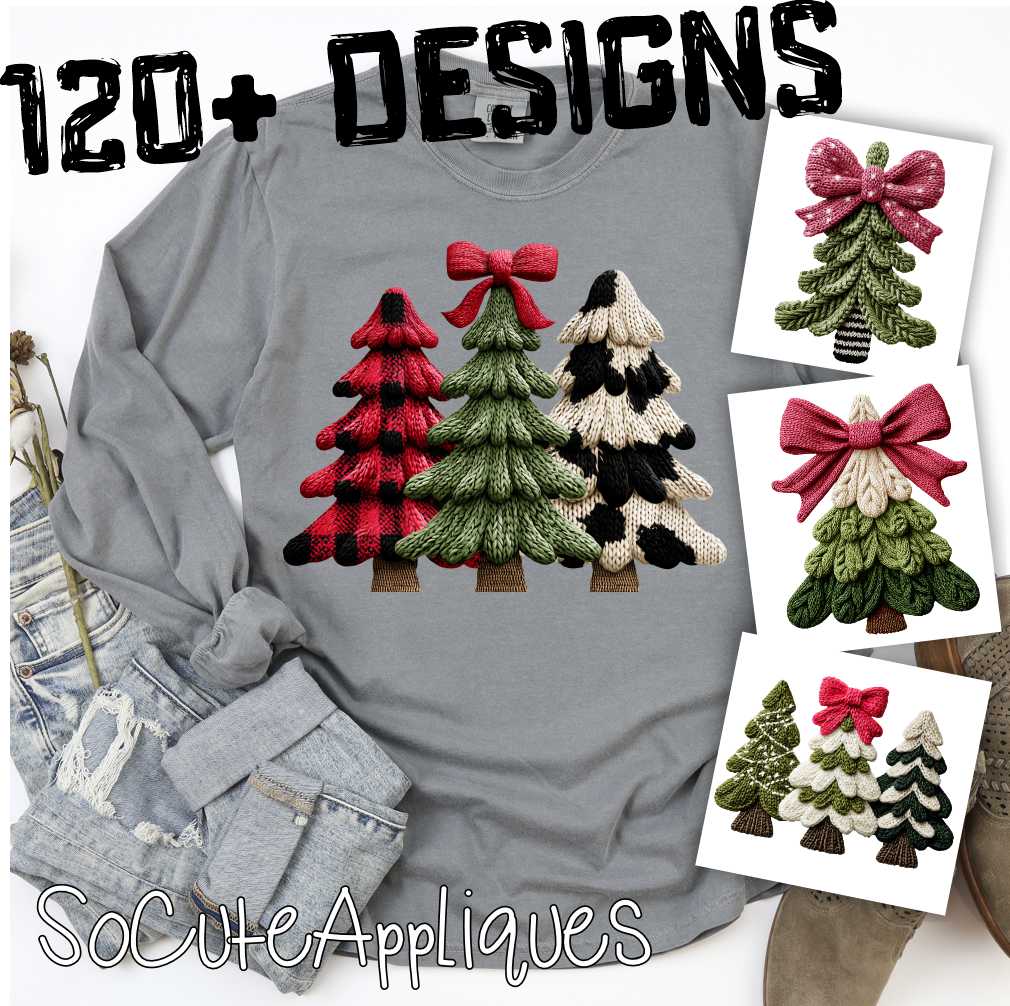 Knit Christmas trees over 125 designs to choose from *DTF* Transfer