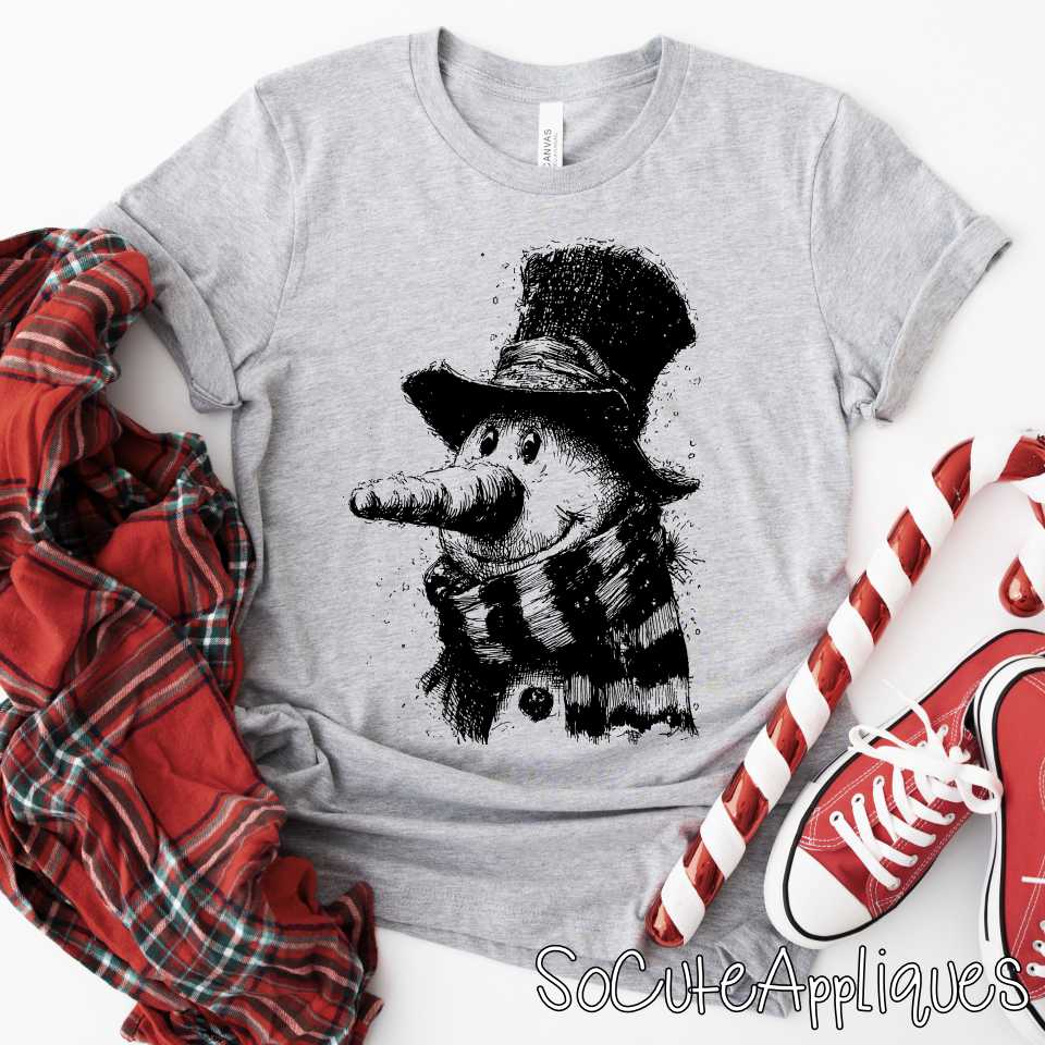 Snowman outline -YOU PICK COLOR- *DTF Transfer*