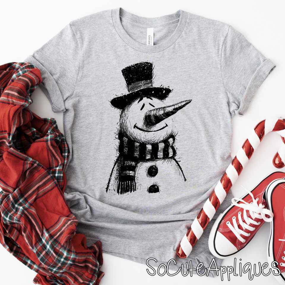 Snowman outline -YOU PICK COLOR- *DTF Transfer*