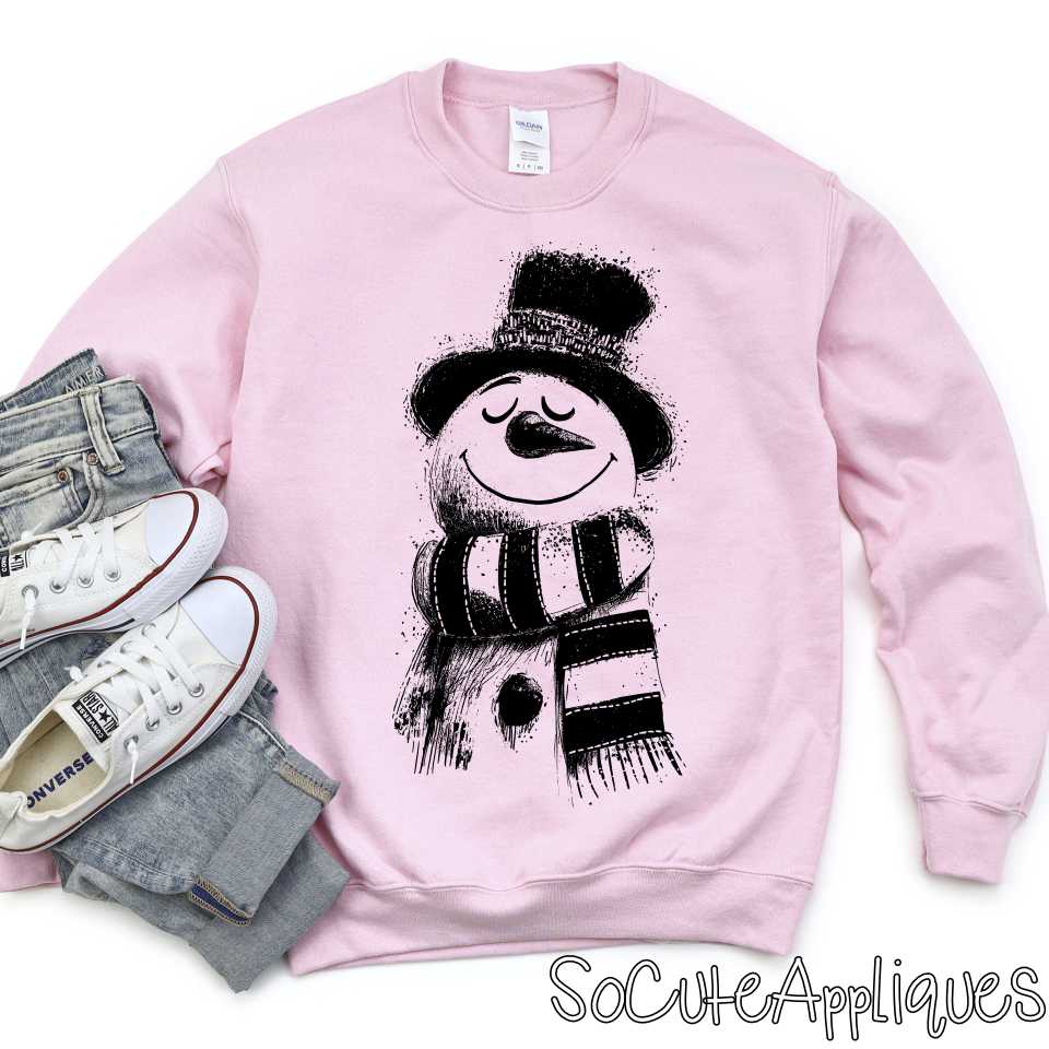 Snowman outline -YOU PICK COLOR- *DTF Transfer*