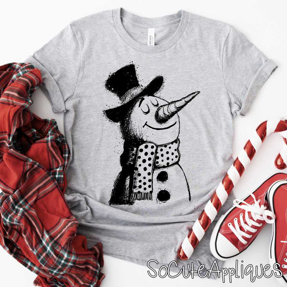 Snowman outline -YOU PICK COLOR- *DTF Transfer*
