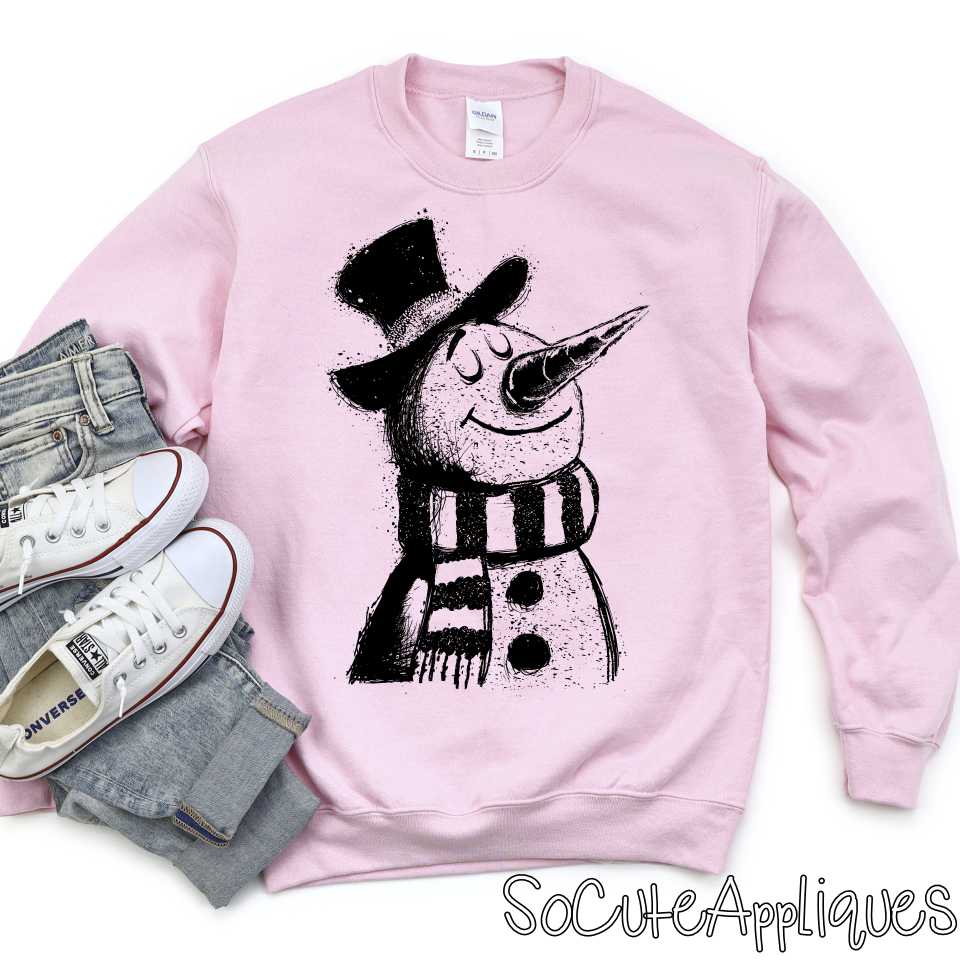 Snowman outline -YOU PICK COLOR- *DTF Transfer*