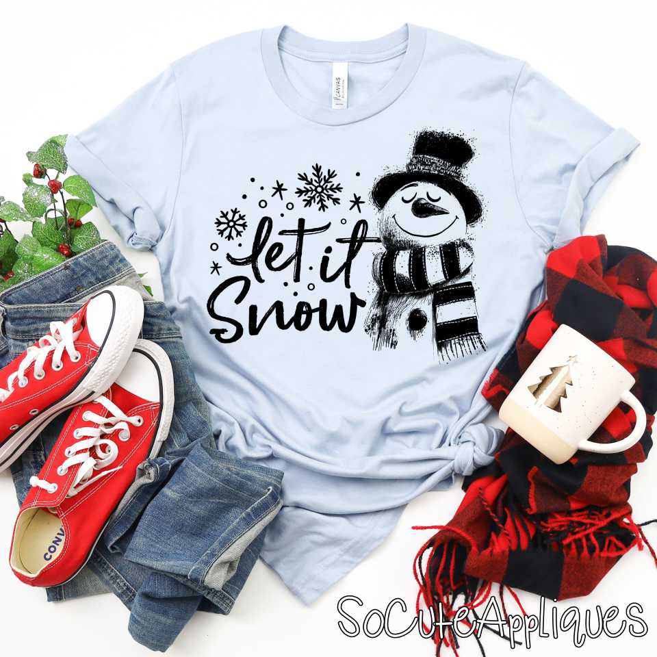 Let it snow outline -YOU PICK COLOR- *DTF Transfer*