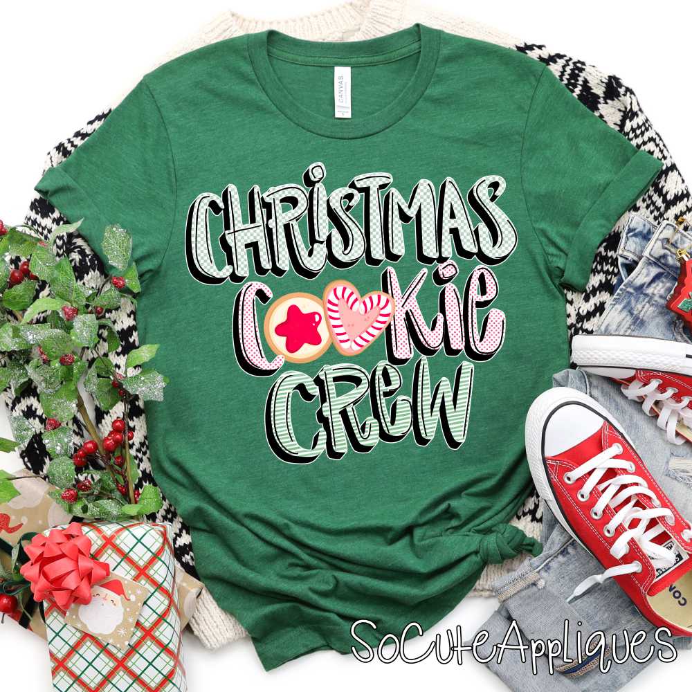 Christmas cookie crew green and pink *DTF Transfer*