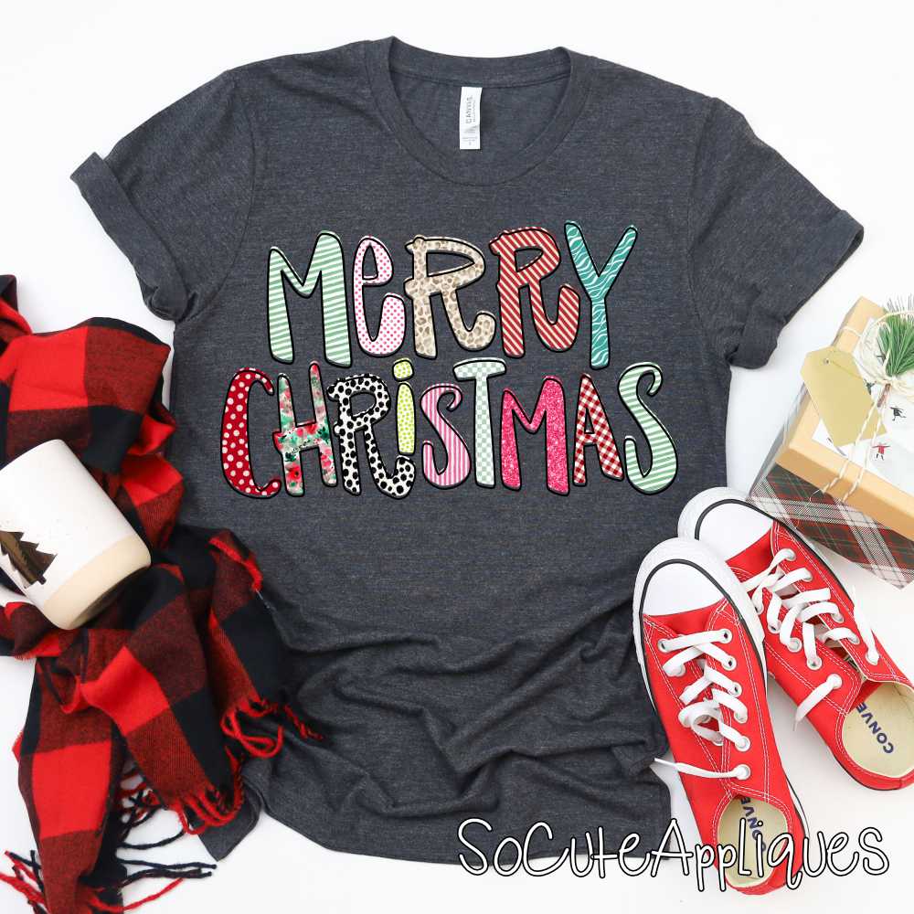 Merry Christmas mixed print *DTF Transfer*