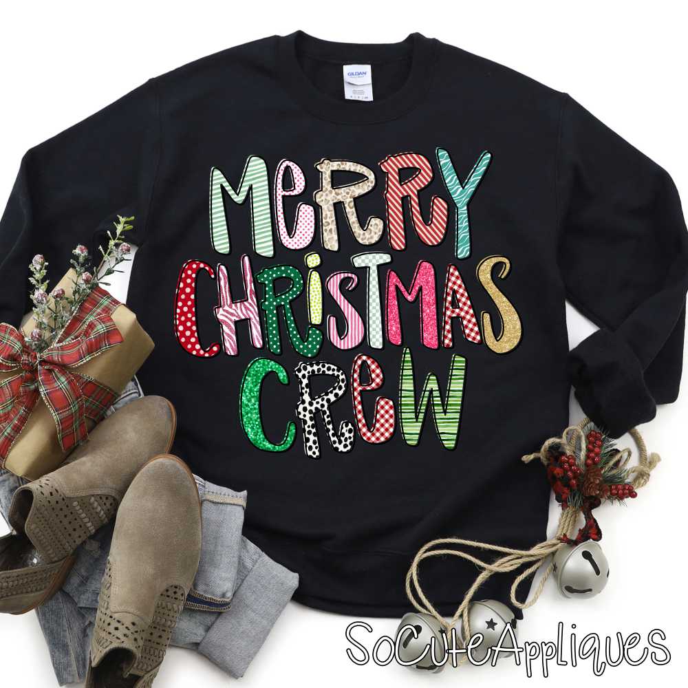 Merry Christmas crew mixed print *DTF Transfer*