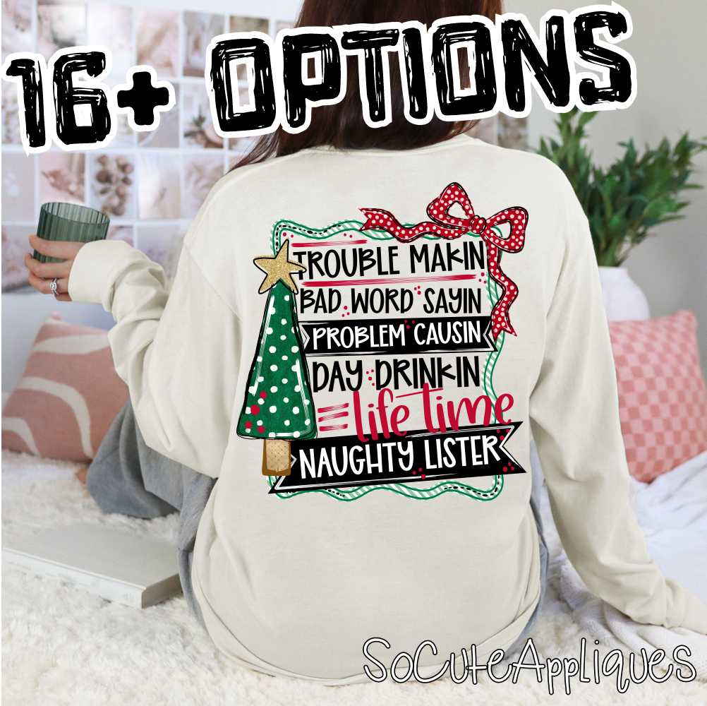 Life time NAUGHTY lister *DTF Transfer*