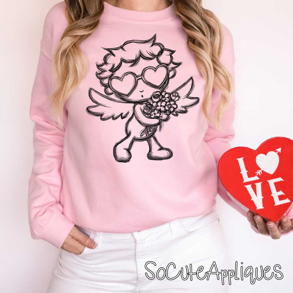 Cupid flowers YOU PICK COLOR *DTF Transfer*