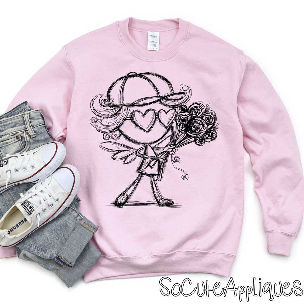 Cupid flowers YOU PICK COLOR *DTF Transfer*