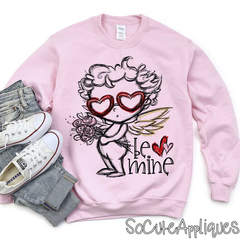 Cupid with flowers be mine *DTF Transfer*